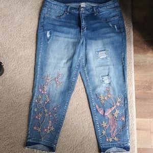 Terra Sky Deconstructed Cropped Jeans